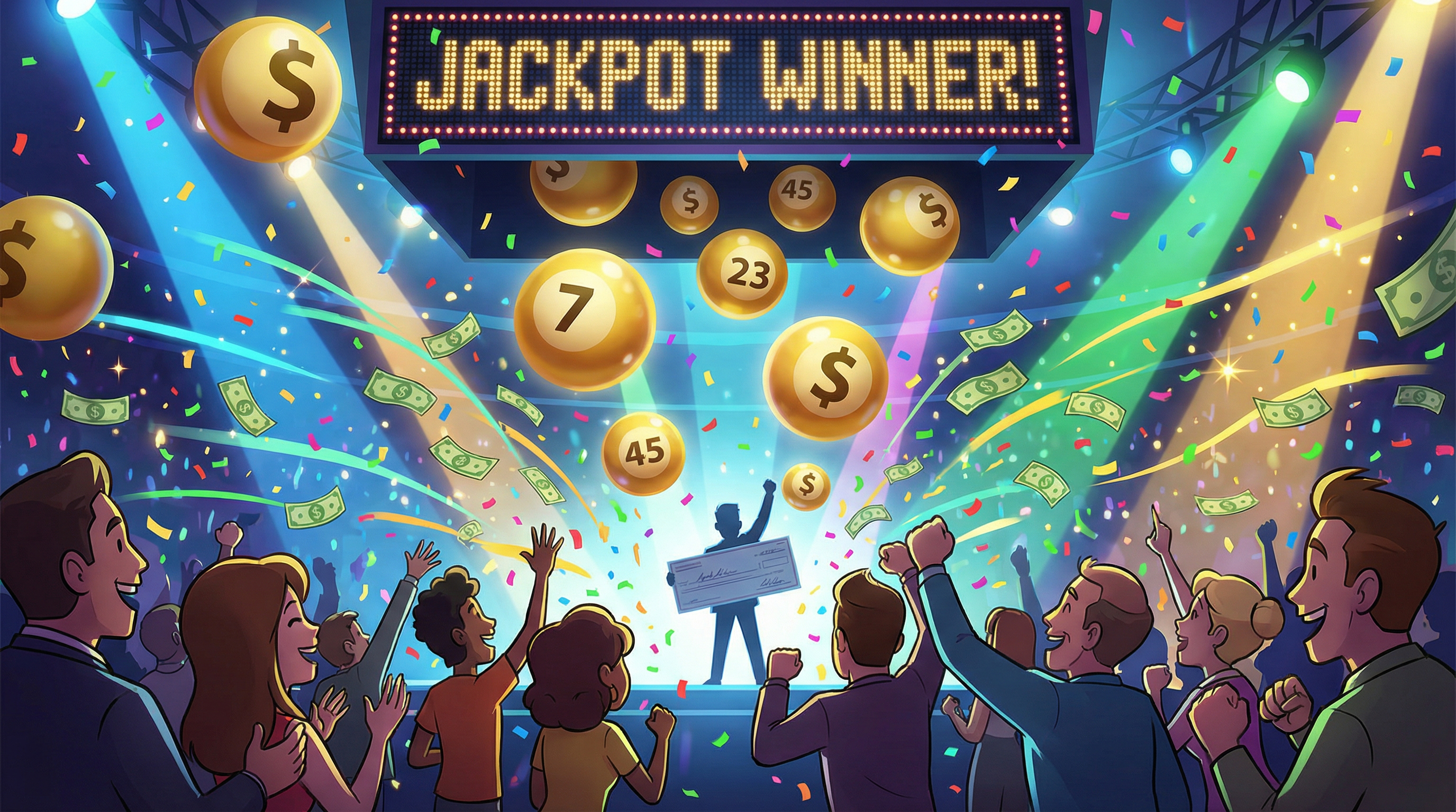 彩票开奖现场，金球滚动